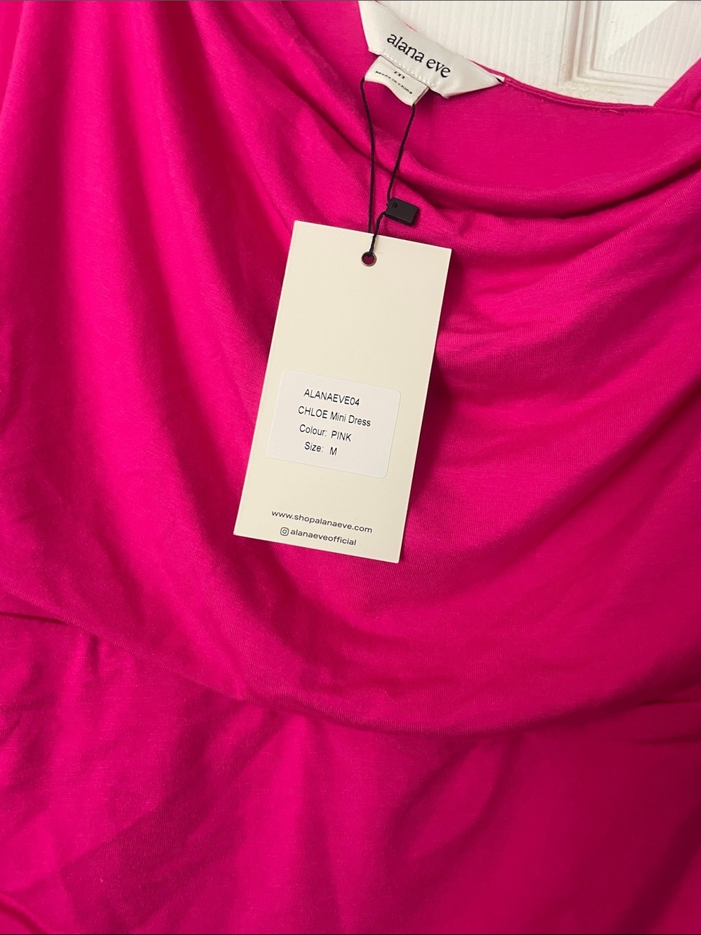 One-Shoulder Fuchsia Ruched Mini Dress - Picture 9 of 9